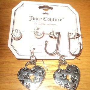 New With Tags 3 pair of Juicy Couture Earrings